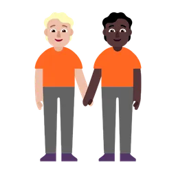 People Holding Hands: Medium-Light Skin Tone, Dark Skin Tone — Microsoft