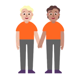People Holding Hands: Medium-Light Skin Tone, Medium Skin Tone — Microsoft