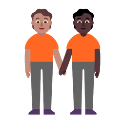 People Holding Hands: Medium Skin Tone, Dark Skin Tone — Microsoft