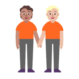 People Holding Hands: Medium Skin Tone, Medium-Light Skin Tone — Microsoft