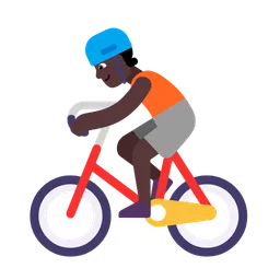 Person Biking: Dark Skin Tone — Microsoft