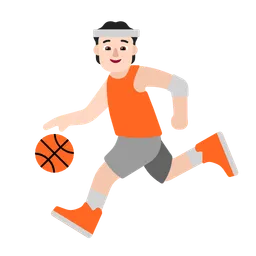 Person Bouncing Ball: Light Skin Tone — Microsoft