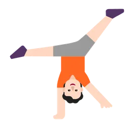 Person Cartwheeling: Light Skin Tone — Microsoft