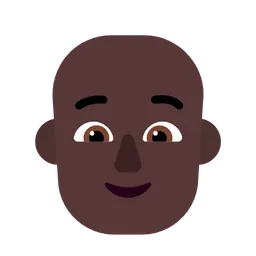 Person: Dark Skin Tone, Bald — Microsoft