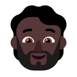 Person: Dark Skin Tone, Beard — Microsoft