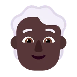 Person: Dark Skin Tone, White Hair — Microsoft