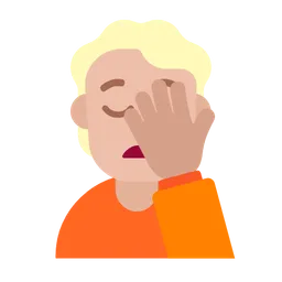 Person Facepalming: Medium-Light Skin Tone — Microsoft