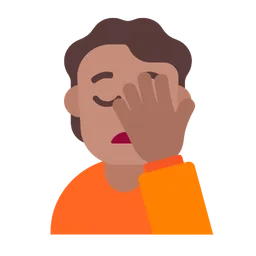 Person Facepalming: Medium Skin Tone — Microsoft