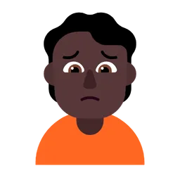 Person Frowning: Dark Skin Tone — Microsoft