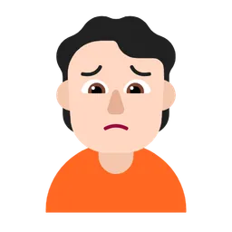 Person Frowning: Light Skin Tone — Microsoft