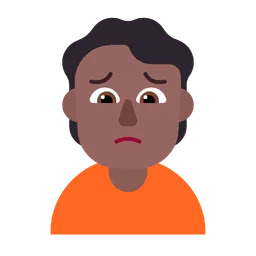 Person Frowning: Medium-Dark Skin Tone — Microsoft