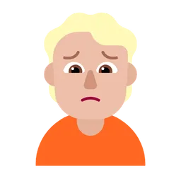 얼굴을 찡그리는 사람: 중간 정도의 밝은 피부 톤 — Microsoft