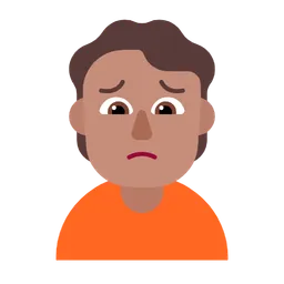 Person Frowning: Medium Skin Tone — Microsoft