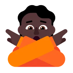 Person Gesturing No: Dark Skin Tone — Microsoft