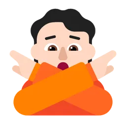 아니오 제스처를 취하는 사람: 밝은 피부 톤 — Microsoft