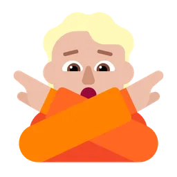 아니오 제스처를 취하는 사람: 중간 정도의 밝은 피부 톤 — Microsoft
