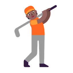 Person Golfing: Medium-Dark Skin Tone — Microsoft