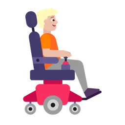 Person in Motorized Wheelchair Facing Right: Medium-Light Skin Tone — Microsoft