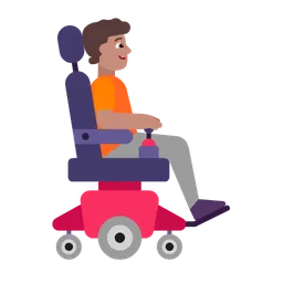 Person in Motorized Wheelchair Facing Right: Medium Skin Tone — Microsoft