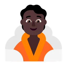 Person in Steamy Room: Dark Skin Tone — Microsoft