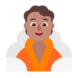 Person in Steamy Room: Medium Skin Tone — Microsoft