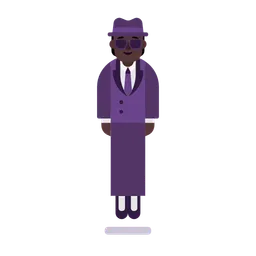 Person in Suit Levitating: Dark Skin Tone — Microsoft