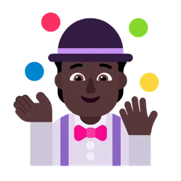 Person Juggling: Dark Skin Tone — Microsoft