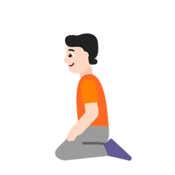 Person Kneeling: Light Skin Tone — Microsoft