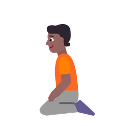 Person Kneeling: Medium-Dark Skin Tone — Microsoft