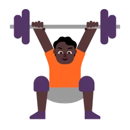 Person Lifting Weights: Dark Skin Tone — Microsoft