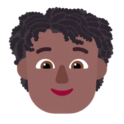 Person: Medium-Dark Skin Tone, Curly Hair — Microsoft