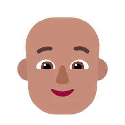 Person: Medium Skin Tone, Bald — Microsoft