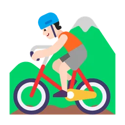 Person Mountain Biking: Light Skin Tone — Microsoft
