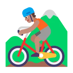 Person Mountain Biking: Medium Skin Tone — Microsoft