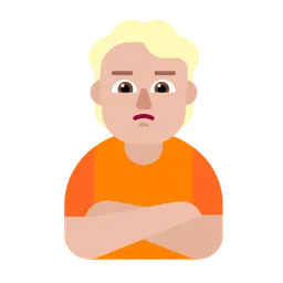 Person Pouting: Medium-Light Skin Tone — Microsoft