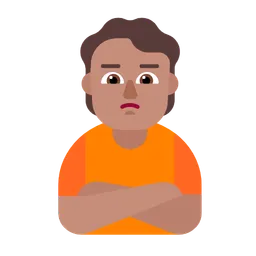 Person Pouting: Medium Skin Tone — Microsoft