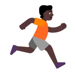 Person Running Facing Right: Dark Skin Tone — Microsoft