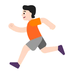 Person Running: Light Skin Tone — Microsoft