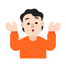 Person Shrugging: Light Skin Tone — Microsoft