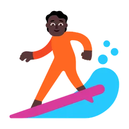 Person Surfing: Dark Skin Tone — Microsoft