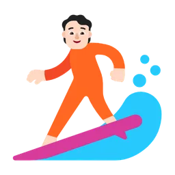 Person Surfing: Light Skin Tone — Microsoft