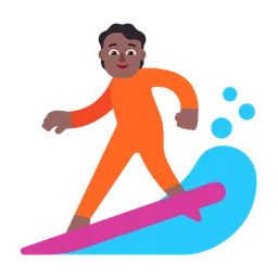 Person Surfing: Medium-Dark Skin Tone — Microsoft