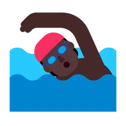 Person Swimming: Dark Skin Tone — Microsoft