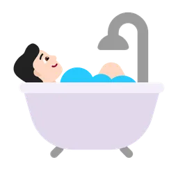 Person Taking Bath: Light Skin Tone — Microsoft