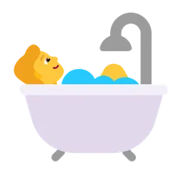 Person Taking Bath: Medium-Dark Skin Tone — Microsoft