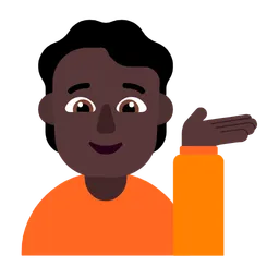 Person Tipping Hand: Dark Skin Tone — Microsoft