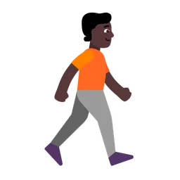 Person Walking Facing Right: Dark Skin Tone — Microsoft