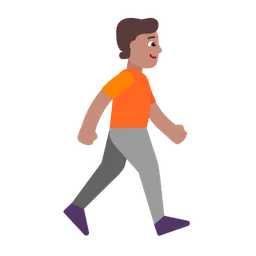 Person Walking Facing Right: Medium Skin Tone — Microsoft