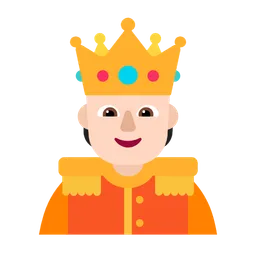 Person with Crown: Light Skin Tone — Microsoft