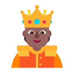 Person with Crown: Medium-Dark Skin Tone — Microsoft
